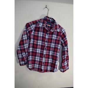 Childrens Place Cotton Button Up Shirt Flannel Outdoor Woodsy Plaid BOYS M 8 Red